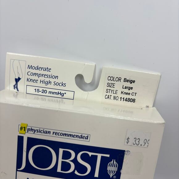 Jobst Relief Compression Socks Stockings 15-20 mmHg Sz L Knee High Beige Medical - Picture 2 of 9